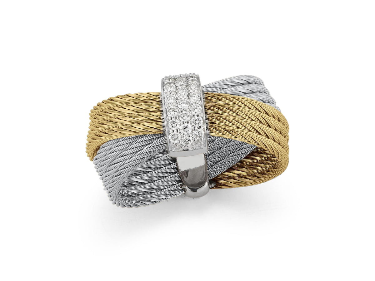 Two-Tone Cable Ring – Elebash Jewelers